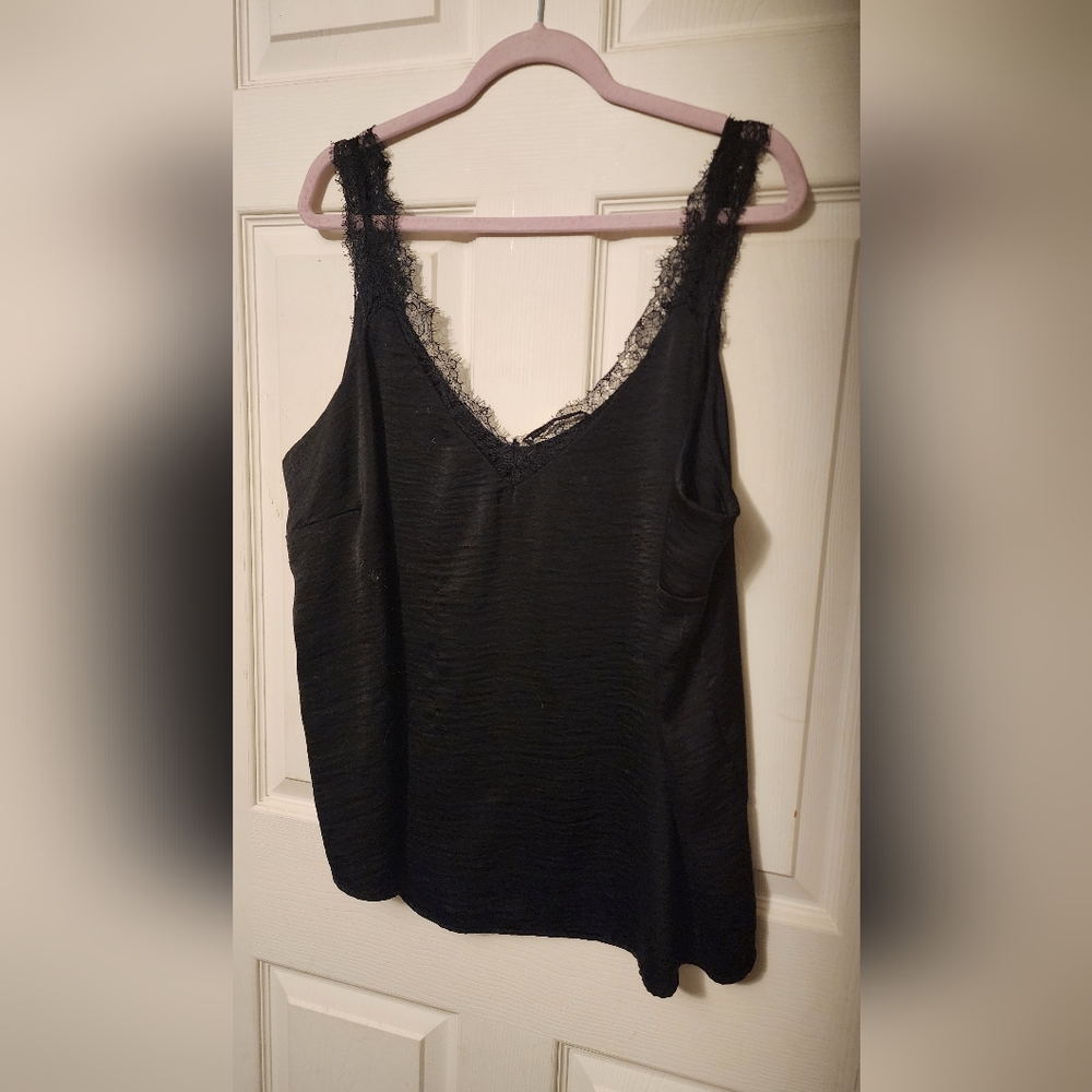Black Tape Black Lace Camisole Top
